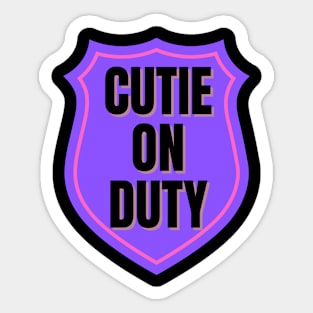 Cutie On Duty Large Sticker